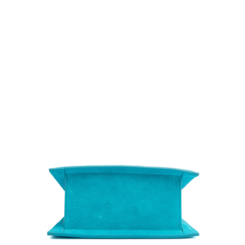 Picture of Jacquemus Top Handle Le Chiquito Moyen in Blue, Suede