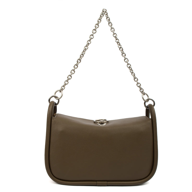 Picture of Mulberry Tote Leighton in Dark Palm, Calfskin Leather