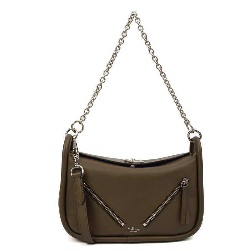 Picture of Mulberry Tote Leighton in Dark Palm, Calfskin Leather