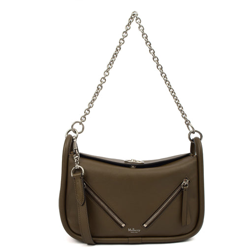 Picture of Mulberry Tote Leighton in Dark Palm, Calfskin Leather