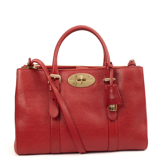 Picture of Mulberry Tote Bayswater Double Zip Tote - Small in Scarlett, Leather