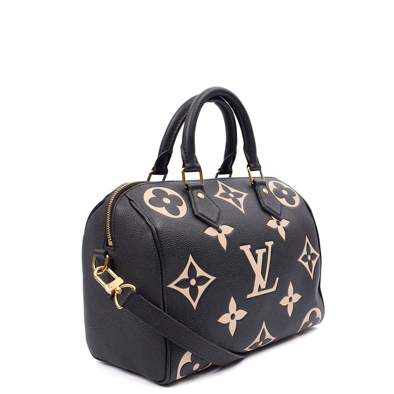 Picture of Louis Vuitton Top Handle Speedy Bandouliere 25 in Black, Empreinte Leather