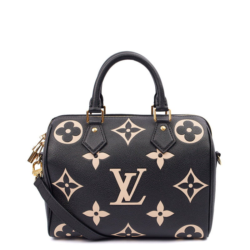 Picture of Louis Vuitton Top Handle Speedy Bandouliere 25 in Black, Empreinte Leather