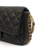 Picture of Chanel Cross Body Chain Around Flap in Black, Caviar Leather