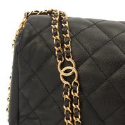 Picture of Chanel Cross Body Chain Around Flap in Black, Caviar Leather