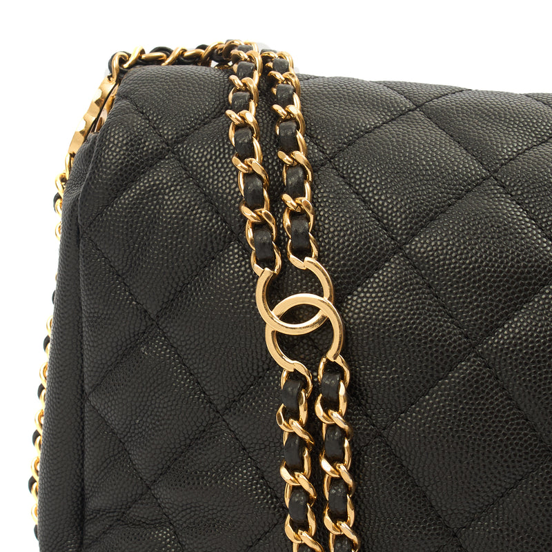 Picture of Chanel Cross Body Chain Around Flap in Black, Caviar Leather
