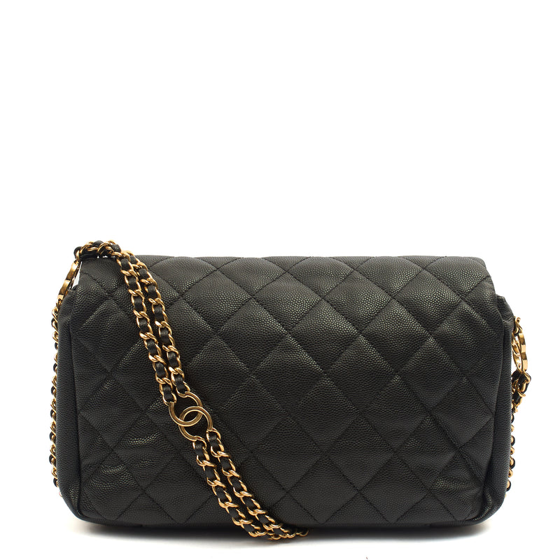 Picture of Chanel Cross Body Chain Around Flap in Black, Caviar Leather