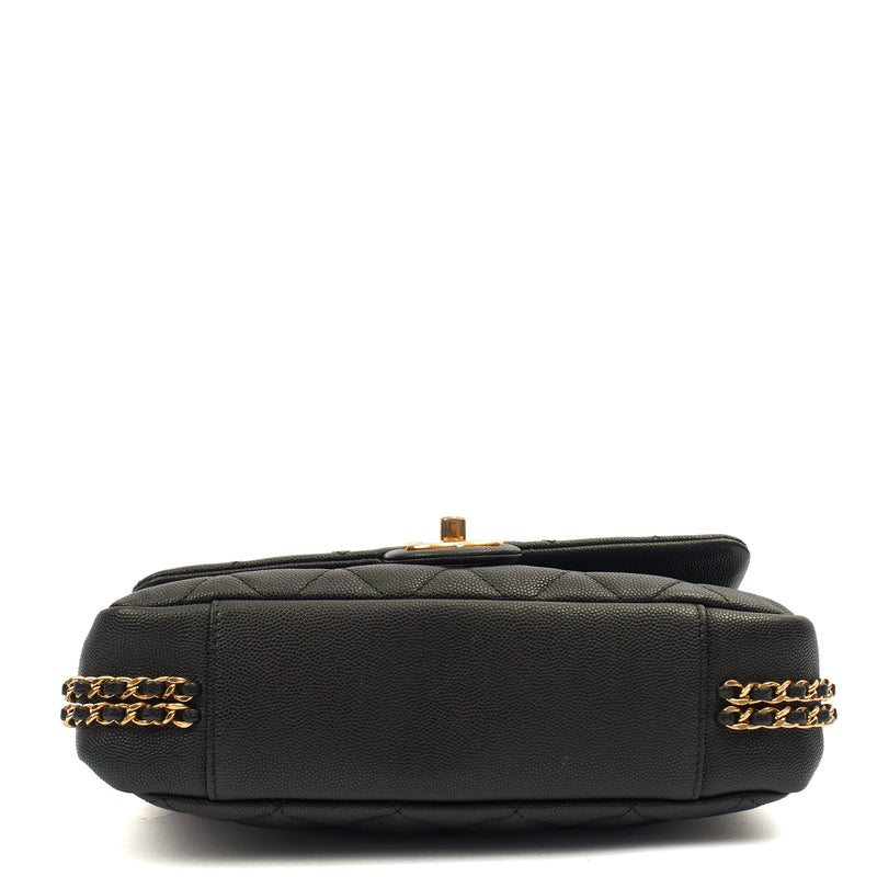 Picture of Chanel Cross Body Chain Around Flap in Black, Caviar Leather