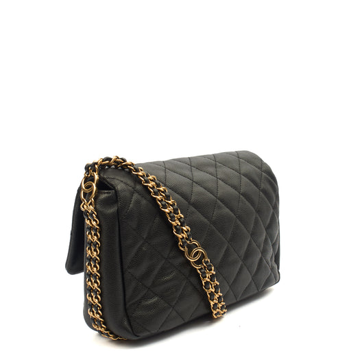 Picture of Chanel Cross Body Chain Around Flap in Black, Caviar Leather