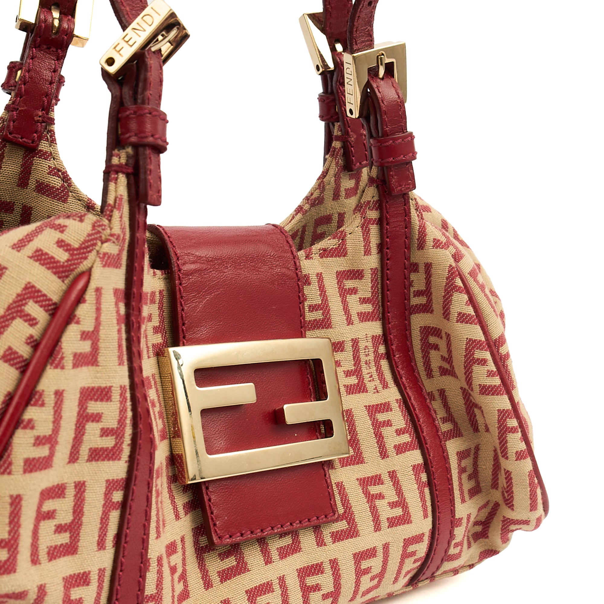 Fendi Mini Bag Zucca Tote in Red, Canvas | The Handbag Clinic