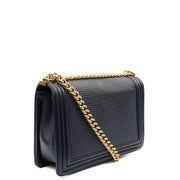 Picture of Chanel Shoulder Bag Boy - New Medium in Blue, Leather