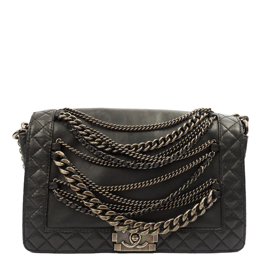 Picture of Chanel Shoulder Bag Boy - Medium in Black, Calfskin Leather