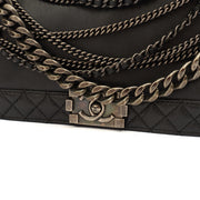 Picture of Chanel Shoulder Bag Boy - Medium in Black, Calfskin Leather