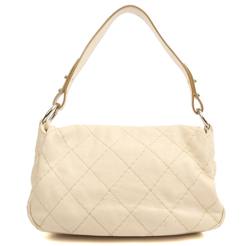 Picture of Chanel Shoulder Bag Vintage Flap Bag  in White, Calfskin Leather