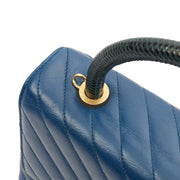 Picture of Chanel Top Handle Coco Top Handle in Blue, Crinkled Calfskin Leather