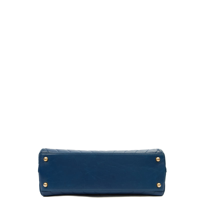 Picture of Chanel Top Handle Coco Top Handle in Blue, Crinkled Calfskin Leather