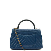 Picture of Chanel Top Handle Coco Top Handle in Blue, Crinkled Calfskin Leather