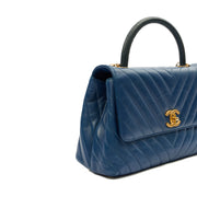 Picture of Chanel Top Handle Coco Top Handle in Blue, Crinkled Calfskin Leather