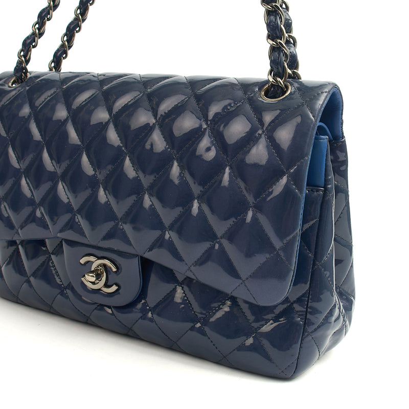 Picture of Chanel Shoulder Bag Jumbo - Double Flap in Navy, Patent Leather