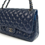 Picture of Chanel Shoulder Bag Jumbo - Double Flap in Navy, Patent Leather