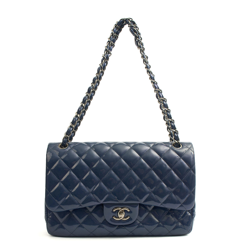 Picture of Chanel Shoulder Bag Jumbo - Double Flap in Navy, Patent Leather