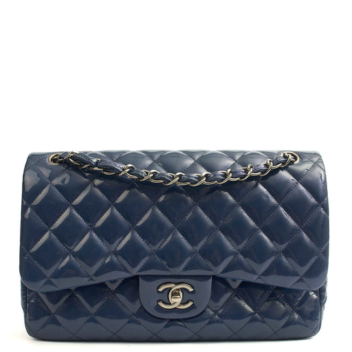 Picture of Chanel Shoulder Bag Jumbo - Double Flap in Navy, Patent Leather
