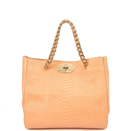 Picture of Mulberry Tote Cecily Tote in Coral Orange, Exotic Effect Leather