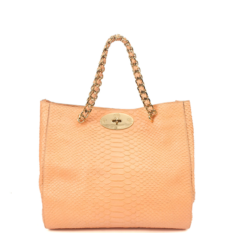 Picture of Mulberry Tote Cecily Tote in Coral Orange, Exotic Effect Leather