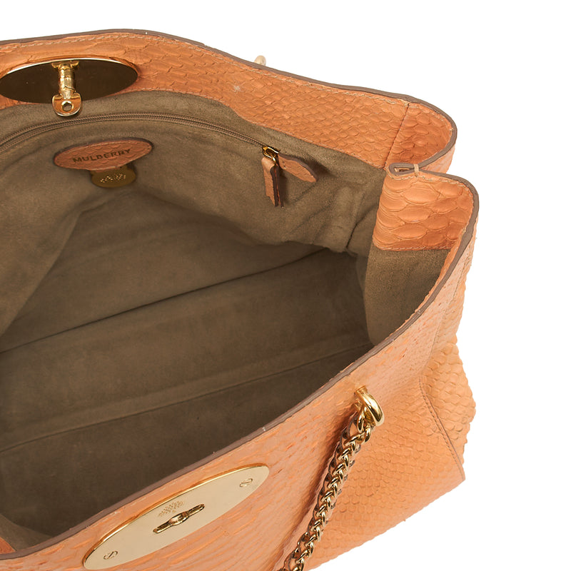 Picture of Mulberry Tote Cecily Tote in Coral Orange, Exotic Effect Leather