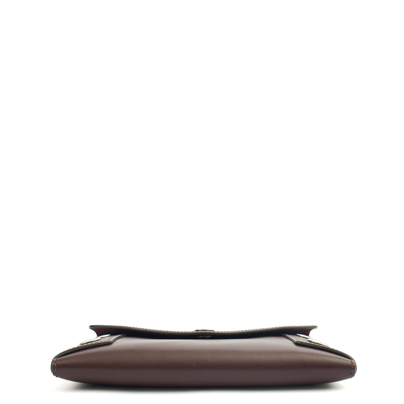 Picture of Mulberry Clutch Studded Pouch in Oxblood, Leather