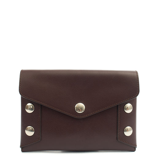 Picture of Mulberry Clutch Studded Pouch in Oxblood, Leather