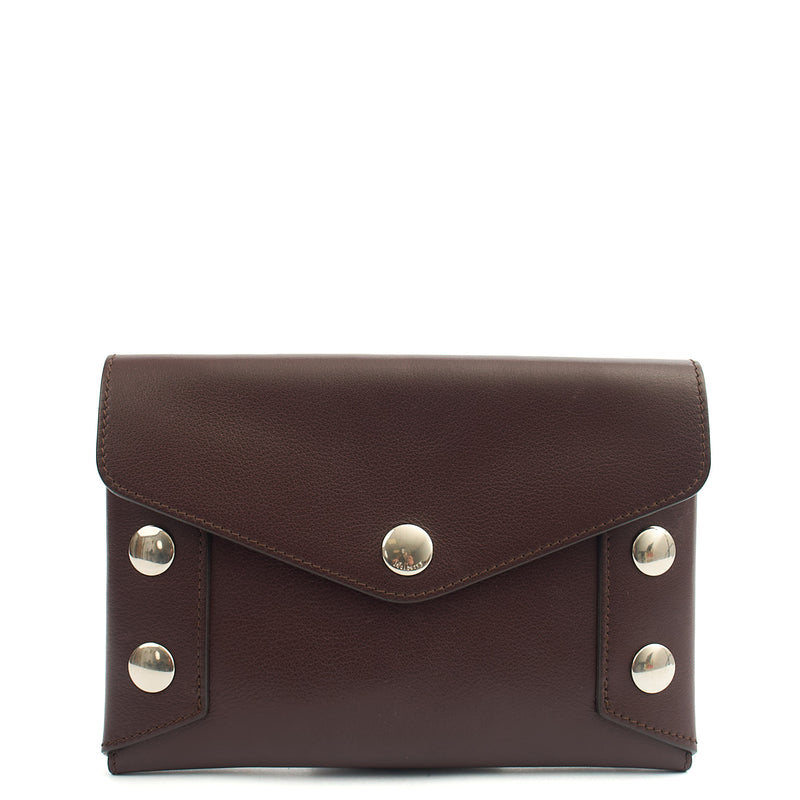 Picture of Mulberry Clutch Studded Pouch in Oxblood, Leather