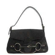 Picture of Gucci Shoulder Bag Horsebit Chain Shoulder Bag in Black, GG Canvas