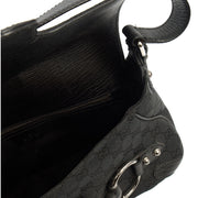 Picture of Gucci Shoulder Bag Horsebit Chain Shoulder Bag in Black, GG Canvas