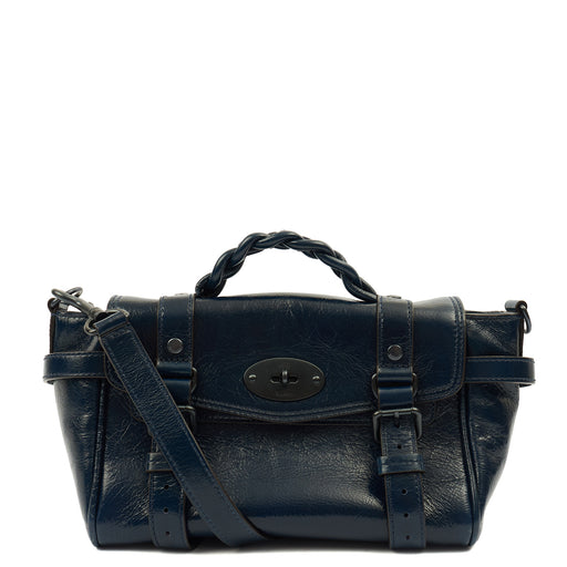 Picture of Mulberry Cross Body Alexa - Mini in Steel Blue, Crinkle Patent