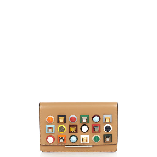 Picture of Fendi Cross Body Wallet on Chain  in Neutral, Leather
