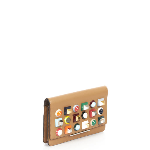 Picture of Fendi Cross Body Wallet on Chain  in Neutral, Leather
