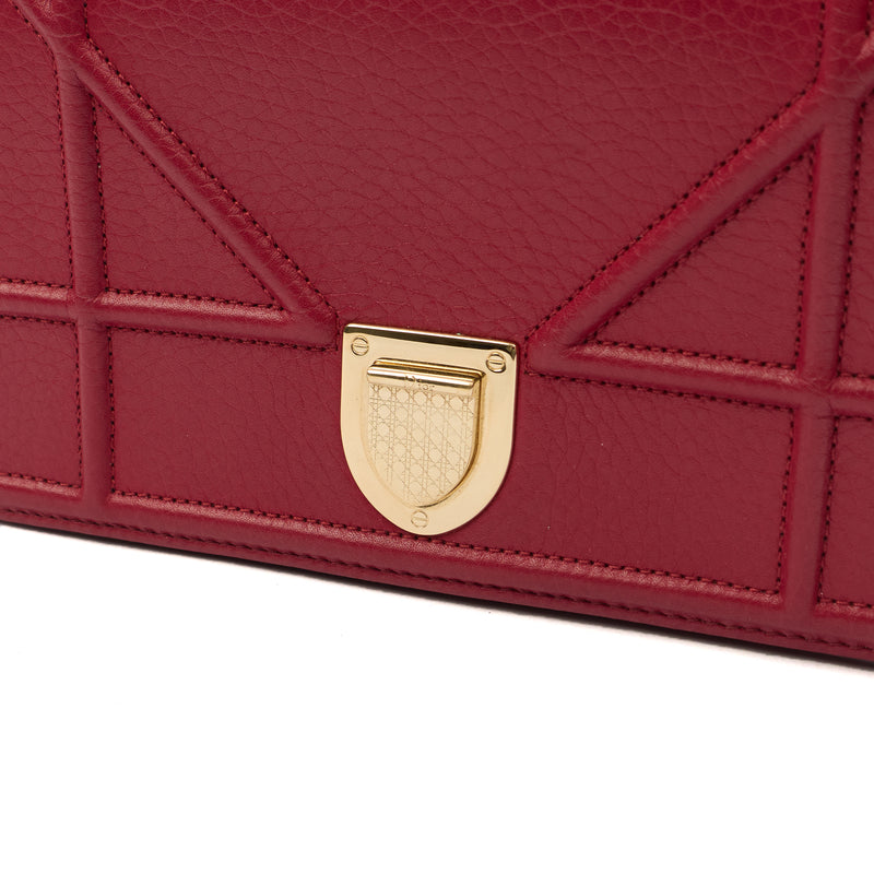 Picture of Christian Dior Clutch Diorama WOC in Burgundy, Calfskin