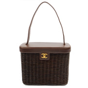 Picture of Chanel Tote Wicker Basket Bag in Brown, Plastic