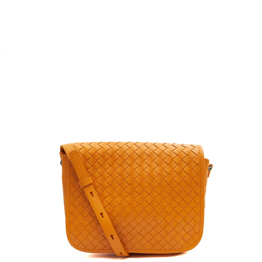 Picture of Bottega Veneta Shoulder Bag Intrecciato Flap Shoulder Bag in Orange, Intrecciato Nappa