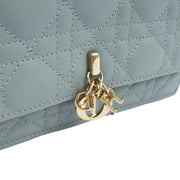 Picture of Christian Dior Top Handle My Dior Daily Chain Pouch in Blue, Cannage Quilted Grain Skin