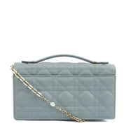 Picture of Christian Dior Top Handle My Dior Daily Chain Pouch in Blue, Cannage Quilted Grain Skin