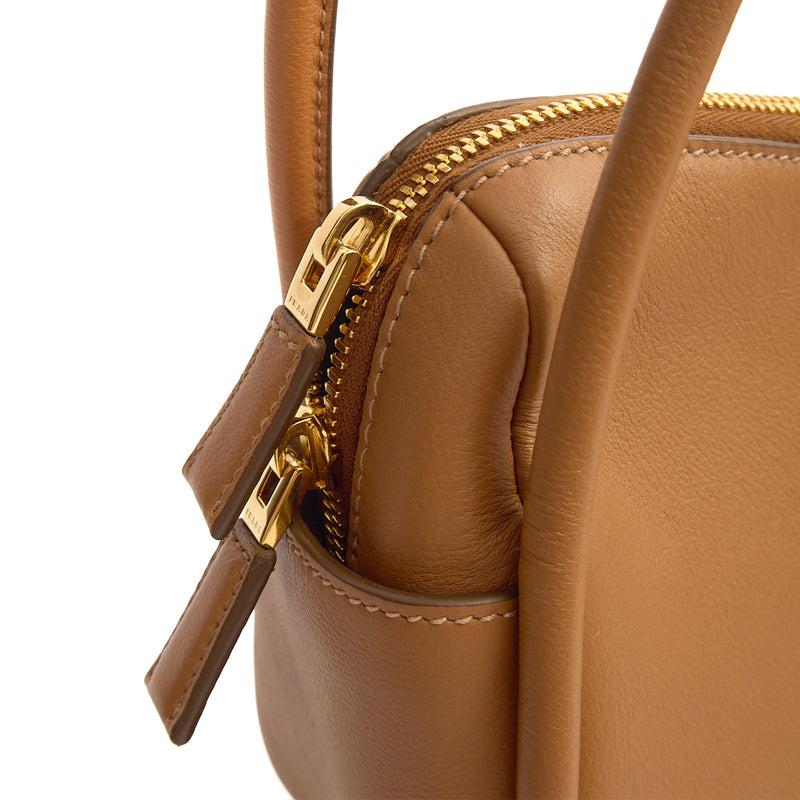 Picture of Prada Cross Body Darling Top-Handle Bag in Cognac, Leather