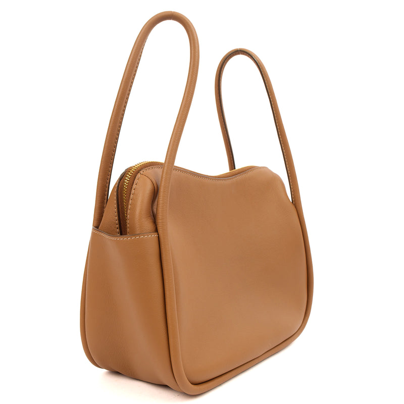Picture of Prada Cross Body Darling Top-Handle Bag in Cognac, Leather