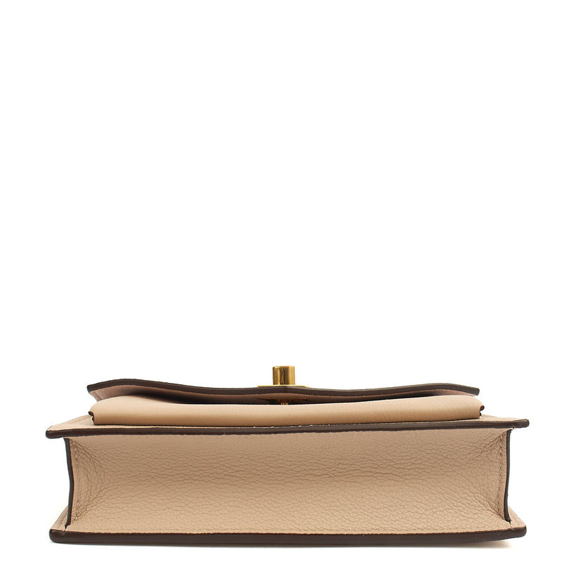 Picture of Louis Vuitton Cross Body Mylockme Chain Pochette in Neutral, Leather