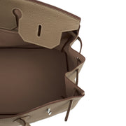 Picture of Hermes Tote Birkin 40 in Gris Tourterelle, Clemence Leather