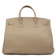 Picture of Hermes Tote Birkin 40 in Gris Tourterelle, Clemence Leather