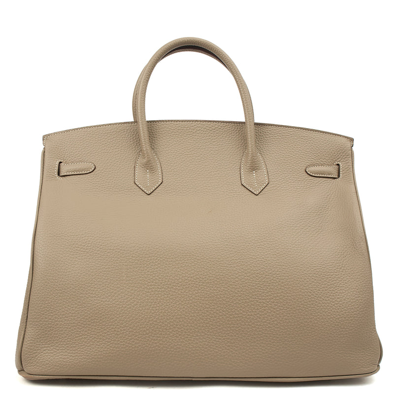 Picture of Hermes Tote Birkin 40 in Gris Tourterelle, Clemence Leather