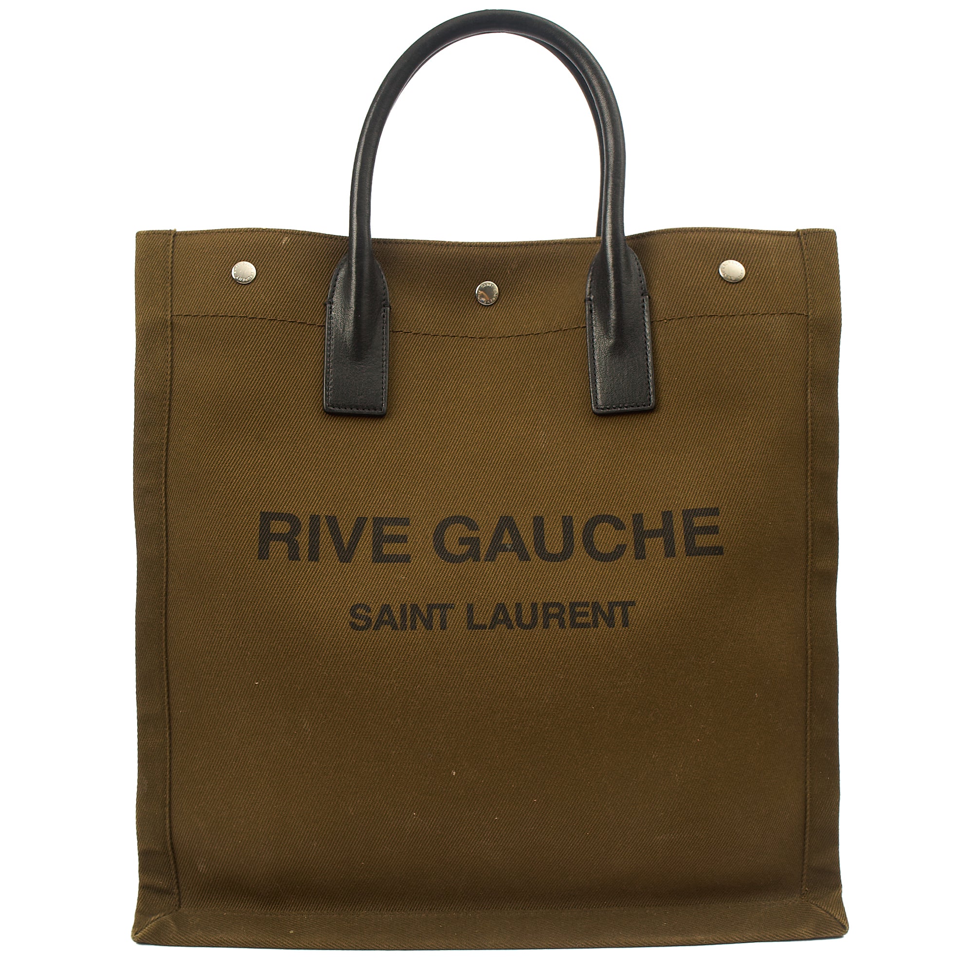 Saint Laurent Tote Rive Gauche Tote in Green, Fabric | The Handbag