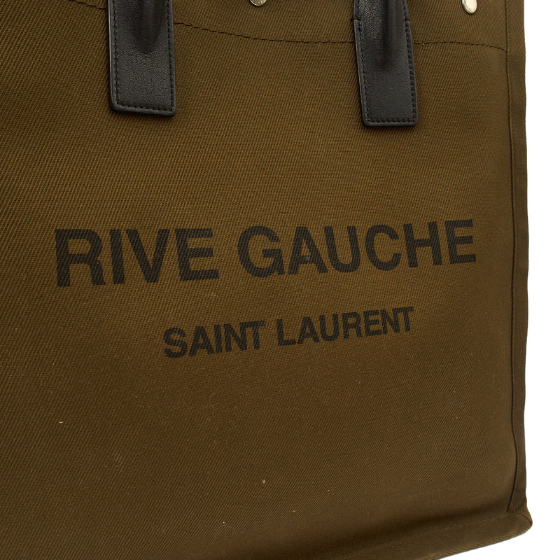 Picture of Saint Laurent Tote Rive Gauche Tote in Green, Fabric